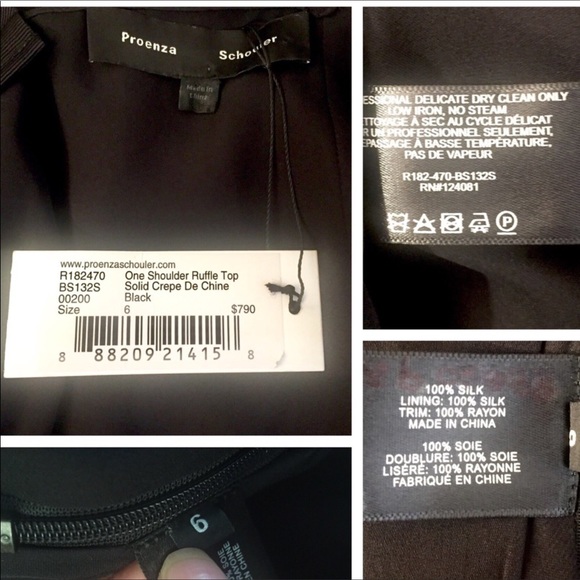 Proenza Schouler Ruffle One Shoulder Silk Tank Top - Picture 8 of 9